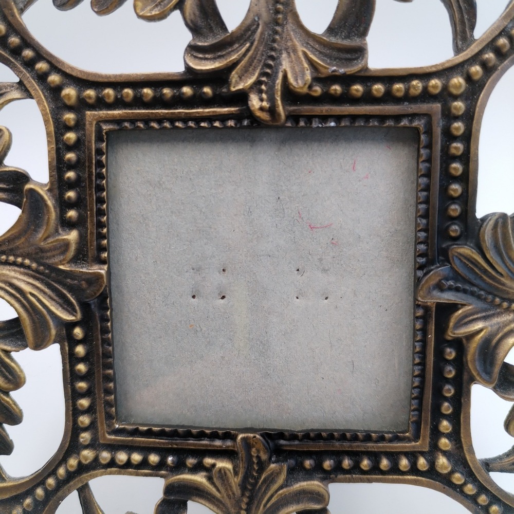 Vintage Style Filigree Bronze Metal Tabletop Photo Frame Grandmillennial 5.5" - Picture 2 of 10